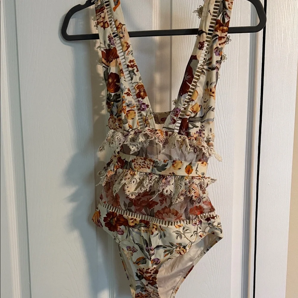 Floral Ruffle One-Piece Swimsuit - Picture 1 of 2